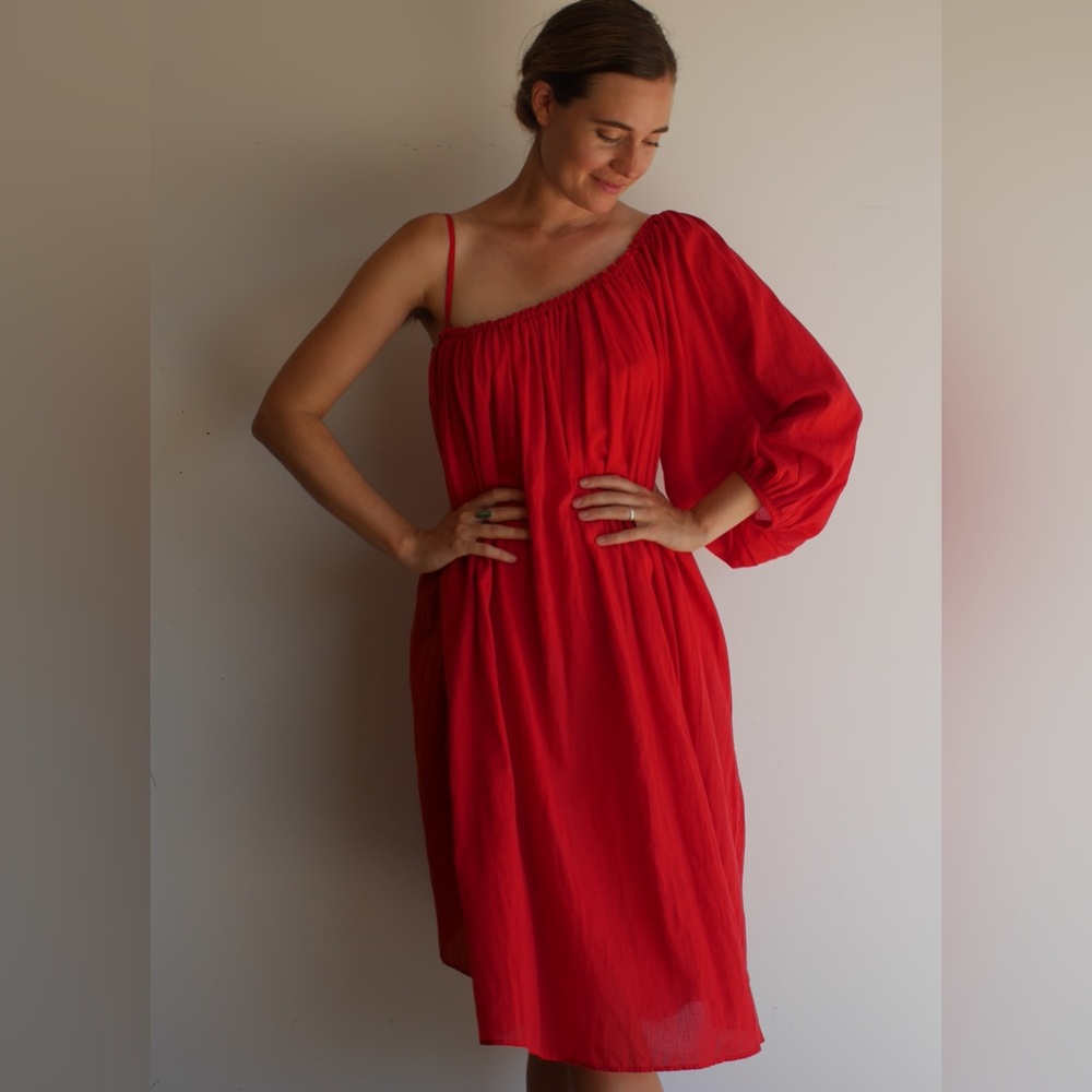 Loup Charmont Red One Shoulder Dress